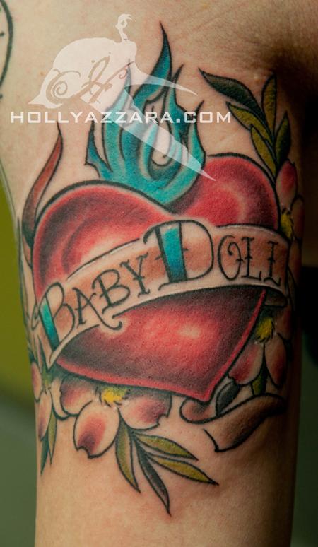 Holly Azzara - Color Baby Doll Heart Tattoo